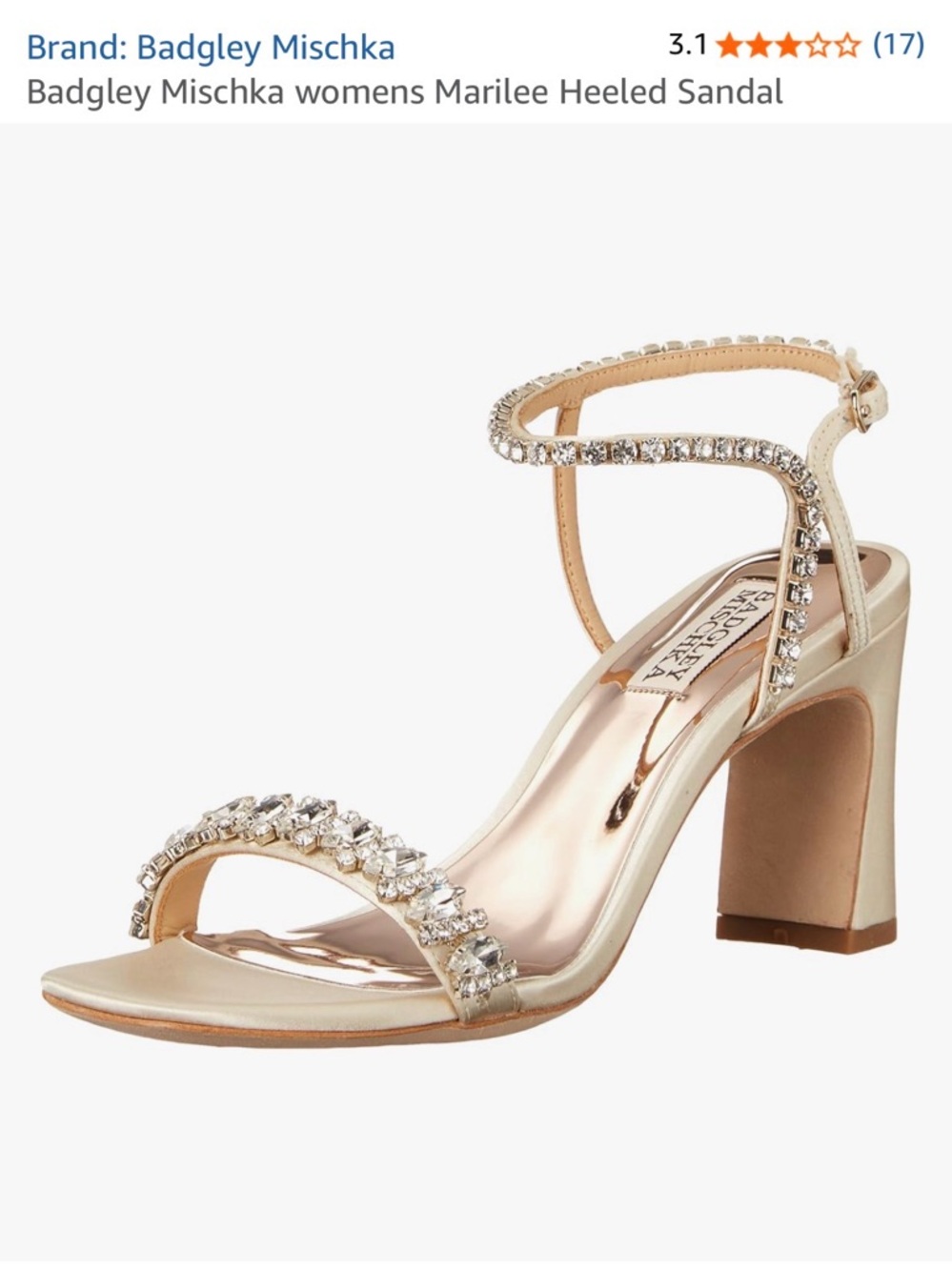 Badgley Mischka Women's Marilee Crystal Ankle-Strap Heels - Champagne